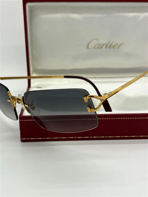 used cartier sunglasses|cartier rimless vintage sunglasses.